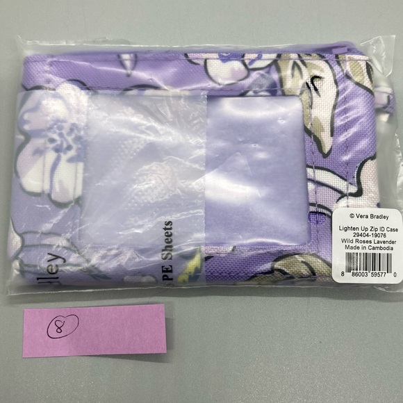 Vera Bradley Handbags - SOLD - Vera Bradley NWT Lighten Up Zip ID case - Pattern: Wild arises Lavender